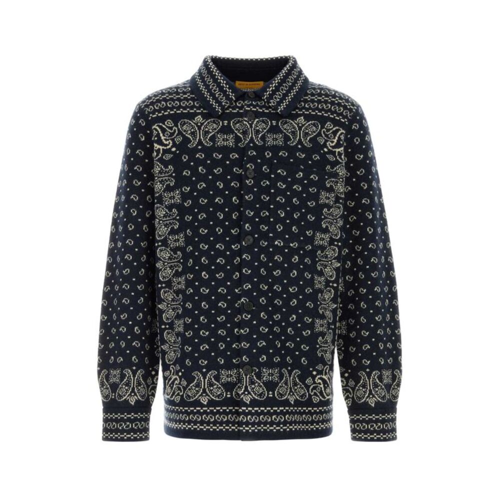 Guest In Residence Men Embroidered Cashmere Wild Rag Shirt